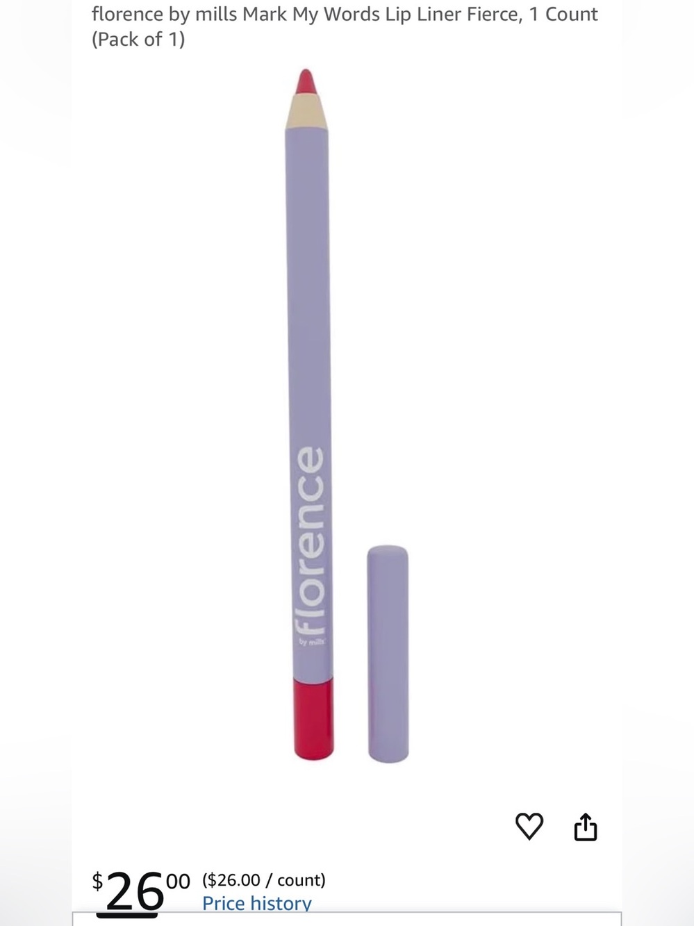 Florence by Mills Fierce Lip Liner Pencil in Fierce, BNIB